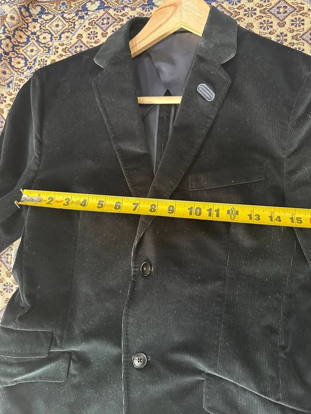 Gucci Single-Breasted Velvet Blazer in Navy Blue Cotton